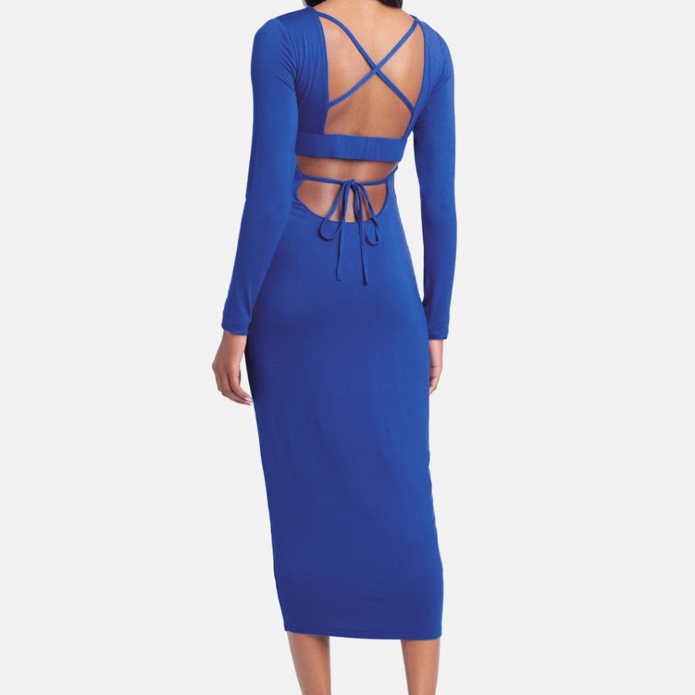 Open Back Ankle Dress - Blue Lolite